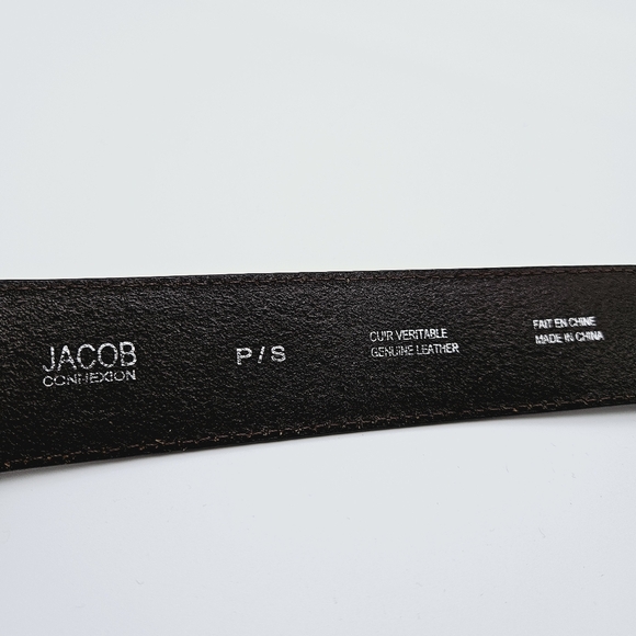 JACOB CONNEXION | genuine leather double-prong buckle belt S - Picture 6 of 8